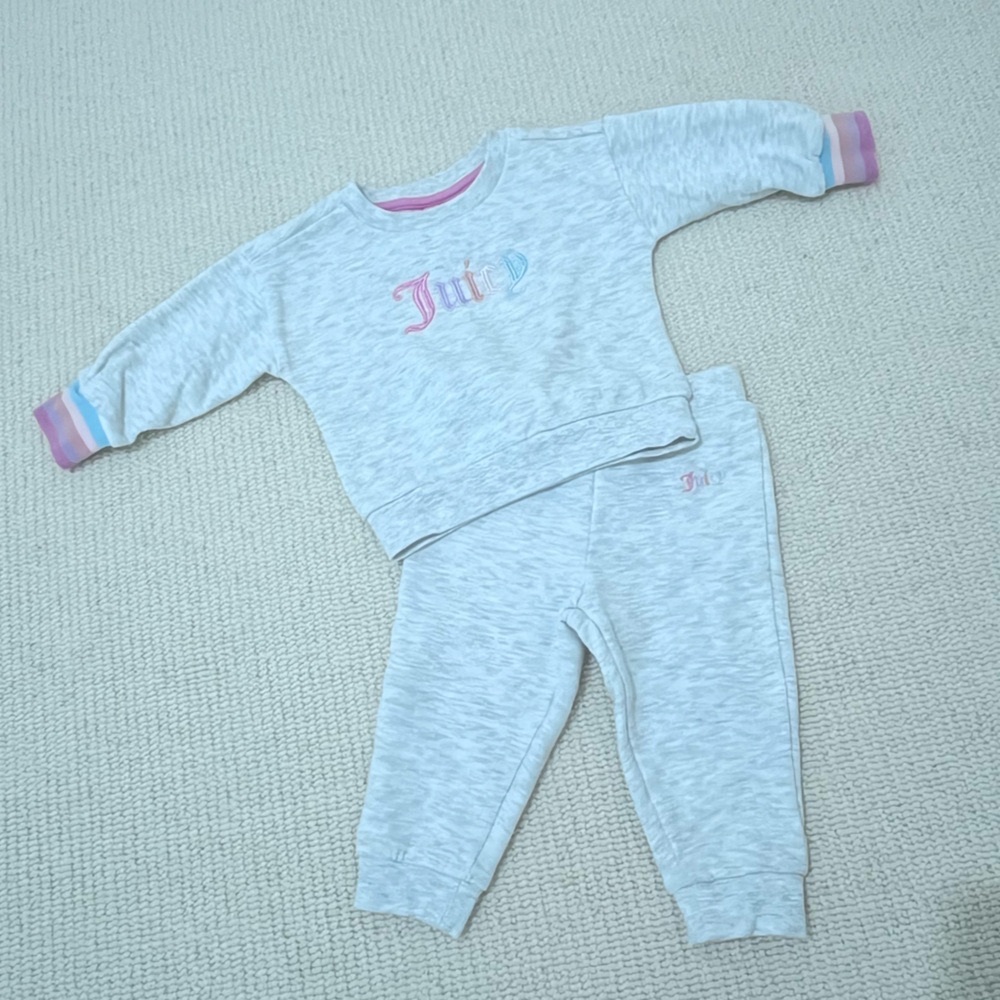 Juicy Couture toddler girls grey sweatshirt and sweatpants - size 12M